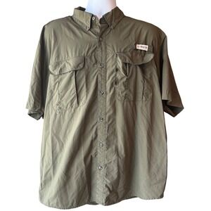 Magellan Outdoors Fishing Shirt Moisture Wicking Relaxed Fit Olive Green XL